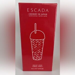 Escada Cherry In Japan Tumbler with Straw New in box